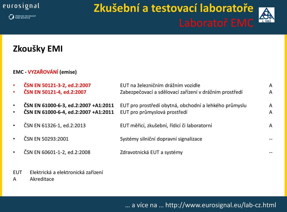 2:2007 +A1:2011 EUT pro prostředí obytná, obchodní a lehkého průmyslu A ČSN EN 61000-6-4, ed.