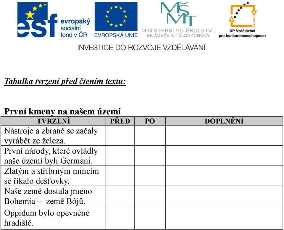 První národy, které ovládly naše území byli Germáni.