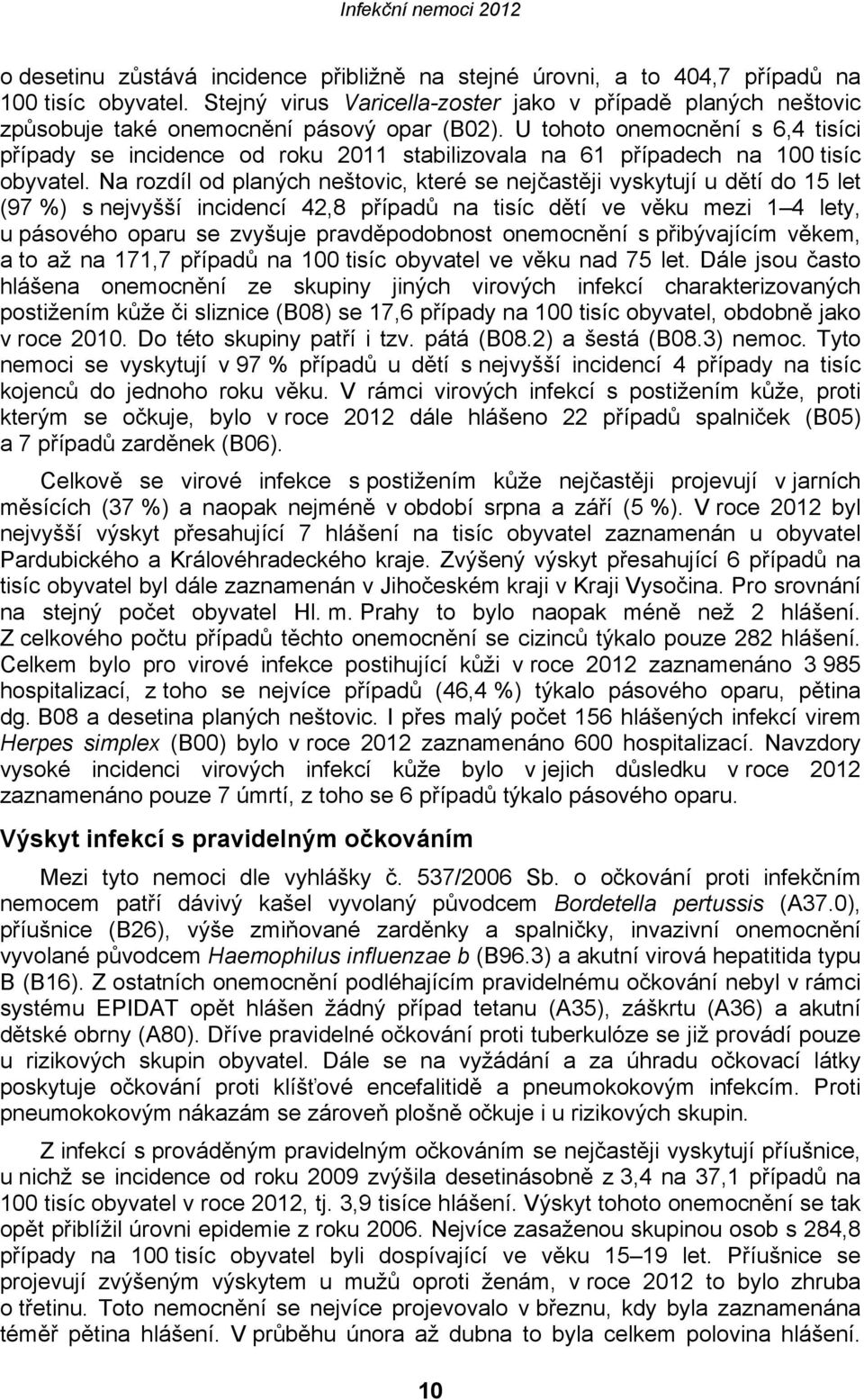 U tohoto onemocnění s 6,4 tisíci případy se incidence od roku 2011 stabilizovala na 61 případech na 100 tisíc obyvatel.