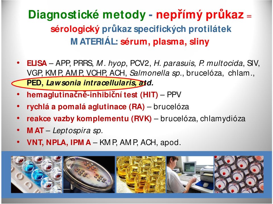 , brucelóza, chlam., PED, Lawsoniaintracellularis, atd.