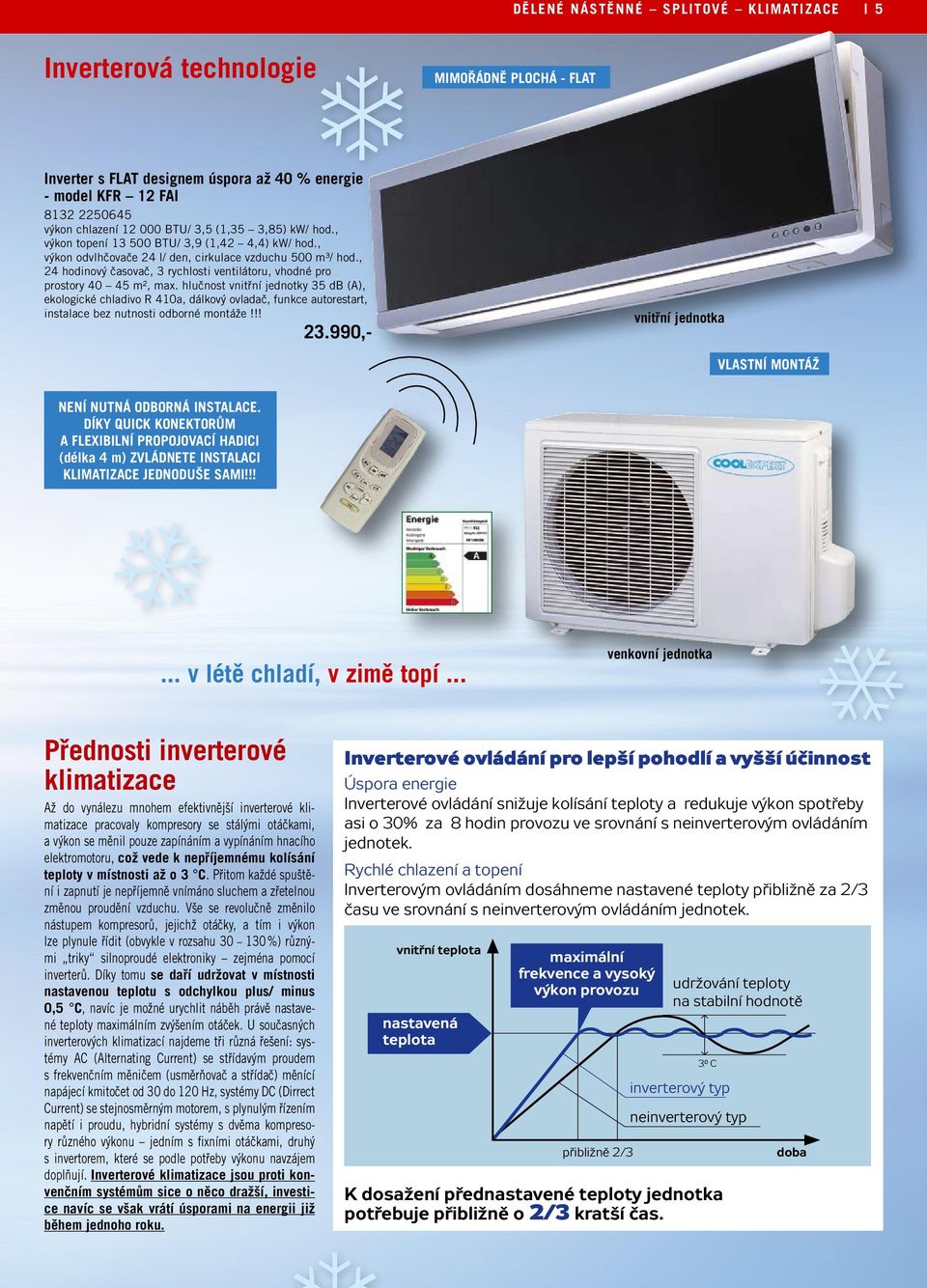, 24 hodinový časovač, 3 rychlosti ventilátoru, vhodné pro prostory 40 45 m², max.