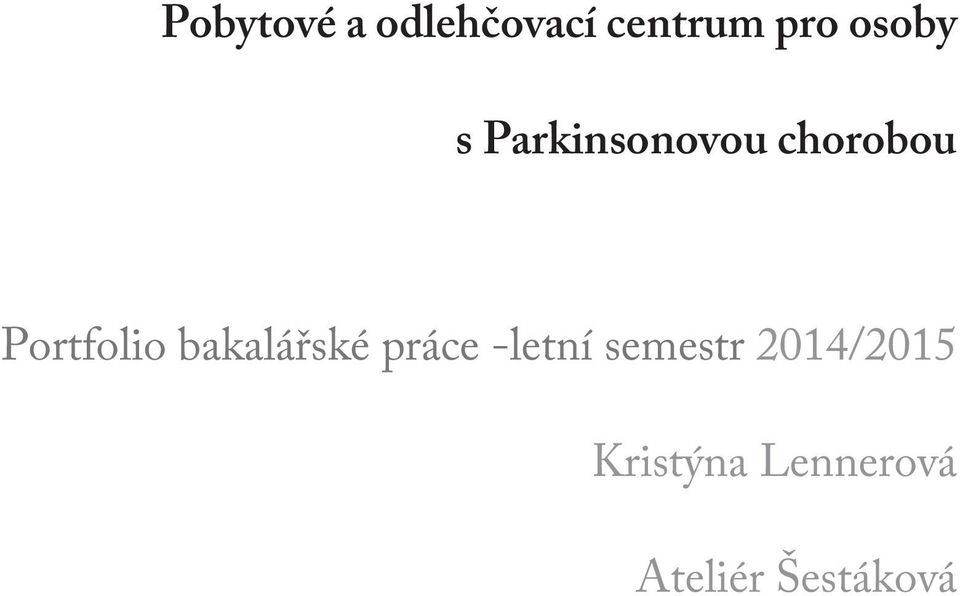 Portfolio bakalářské práce -letní