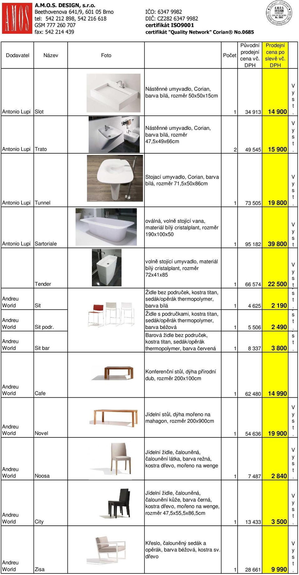 Corian, barva bílá, rozměr 47,5x49x66cm 2 49 545 5 900 Anonio Lupi Tunnel Sojací umvadlo, Corian, barva bílá, rozměr 7,5x50x86cm 73 505 9 800 Anonio Lupi Saroriale oválná, volně ojící vana, maeriál