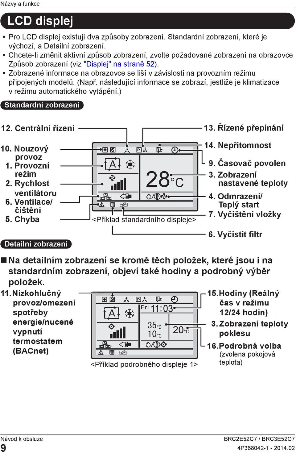 Zobrazené informace na obrazovce se liší v závislosti na provozním režimu připojených modelů. (Např. následující informace se zobrazí, jestliže je klimatizace v režimu automatického vytápění.
