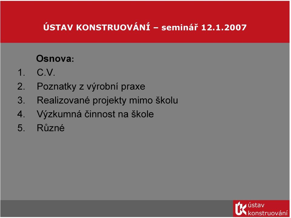 Realizované projekty mimo