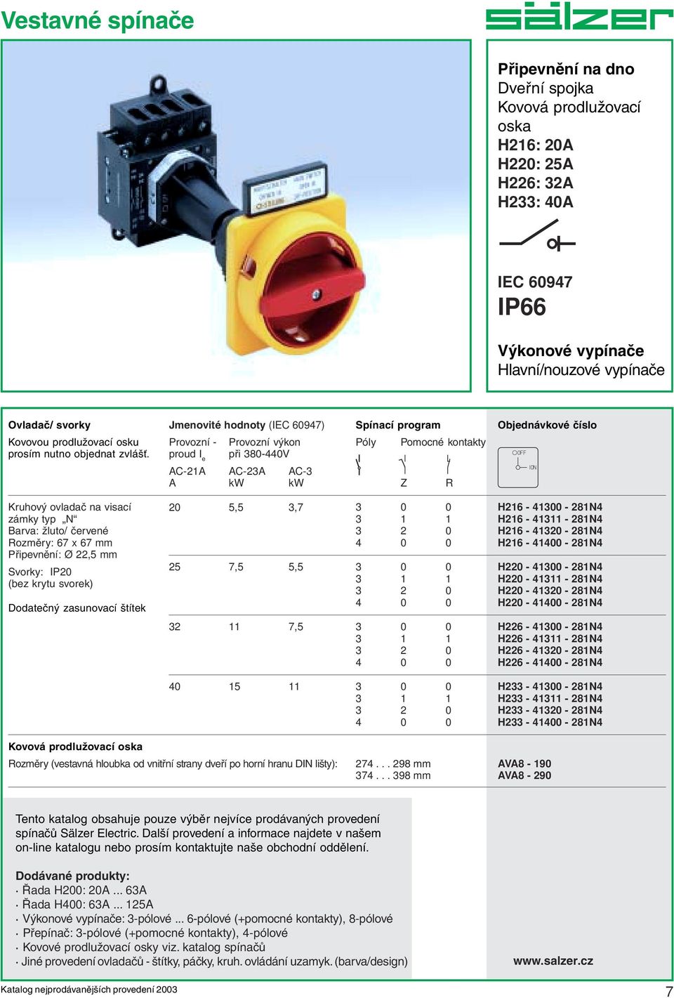 Jmenovité hodnoty (IEC 6097) při 80-0V AC-A AC-A AC- Póly Pomocné kontakty Z R Kruhový ovladač na visací zámky typ N Barva: žluto/ červené Rozměry: 67 x 67 mm Připevnění: Ø,5 mm Svorky: IP0 (bez