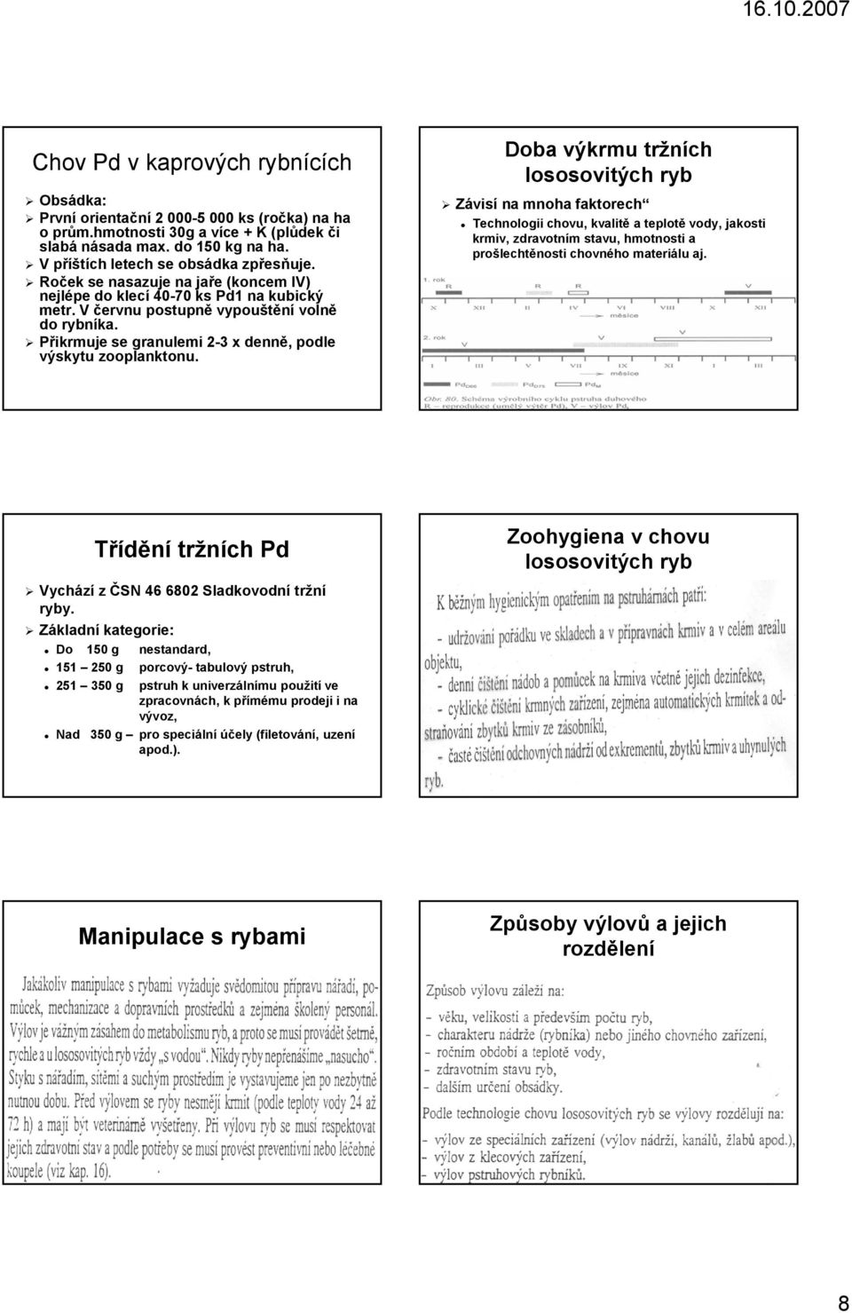 Přikrmuje se granulemi 2-3 x denně, podle výskytu zooplanktonu.