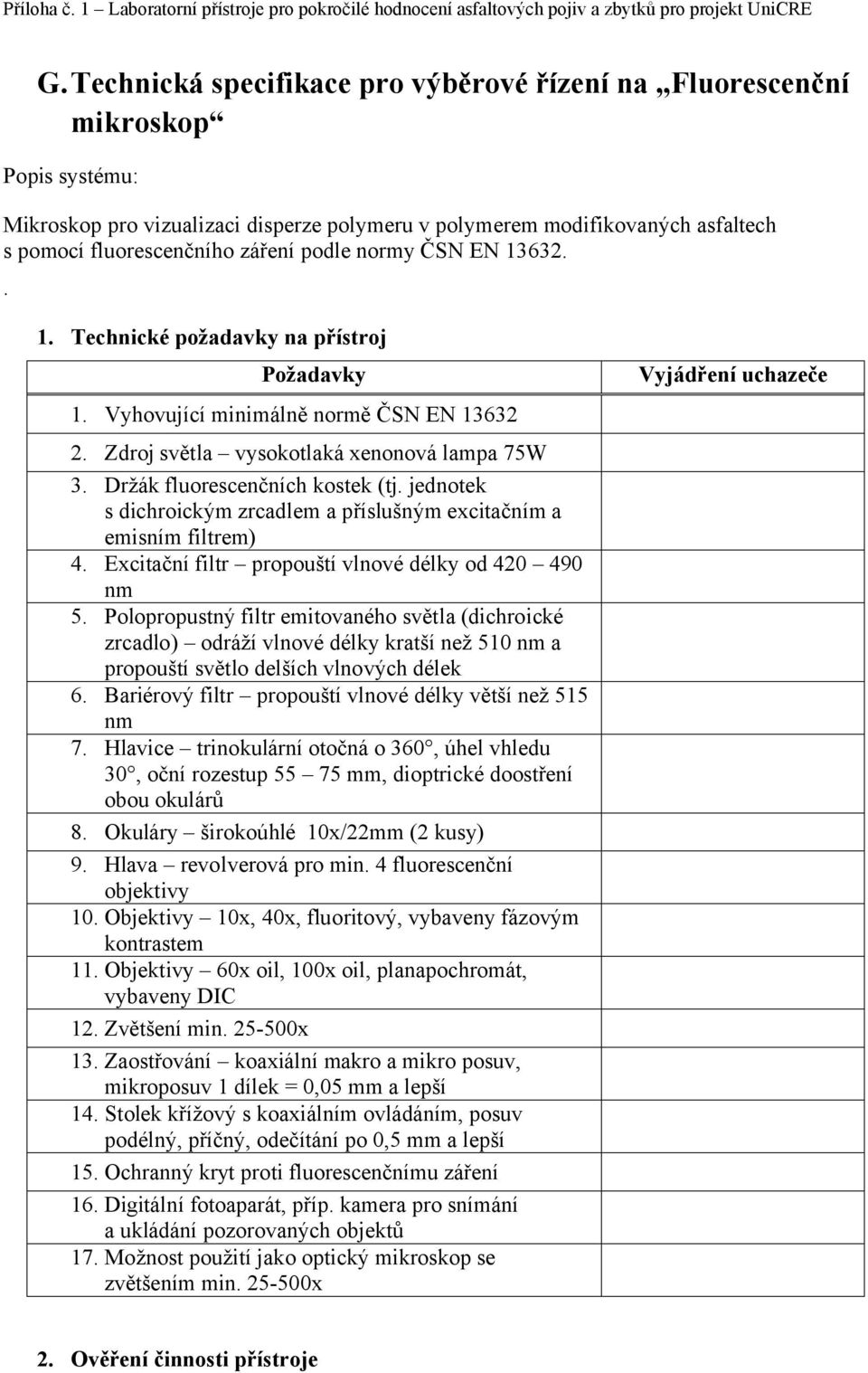 jednotek s dichroickým zrcadlem a příslušným excitačním a emisním filtrem) 4. Excitační filtr propouští vlnové délky od 420 490 nm 5.