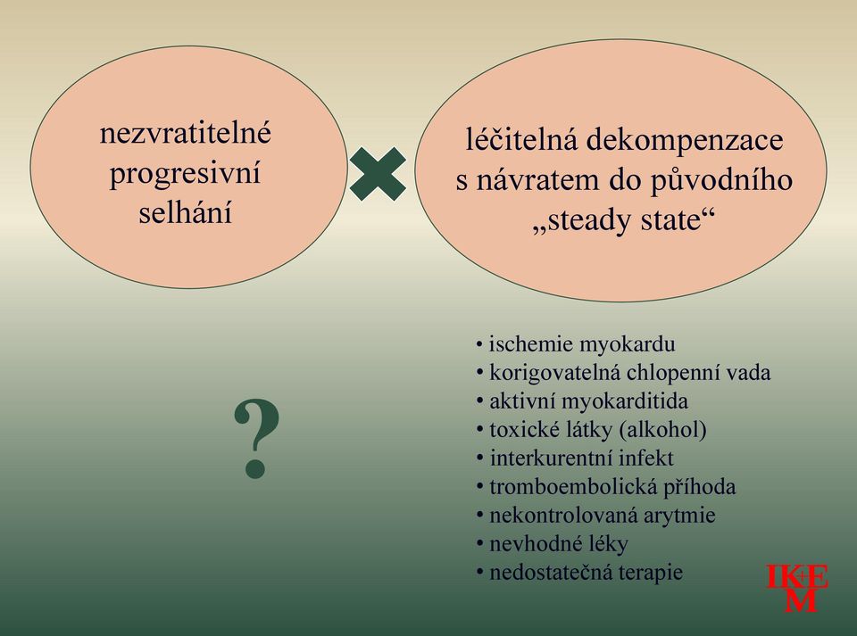 ischemie myokardu korigovatelná chlopenní vada aktivní myokarditida