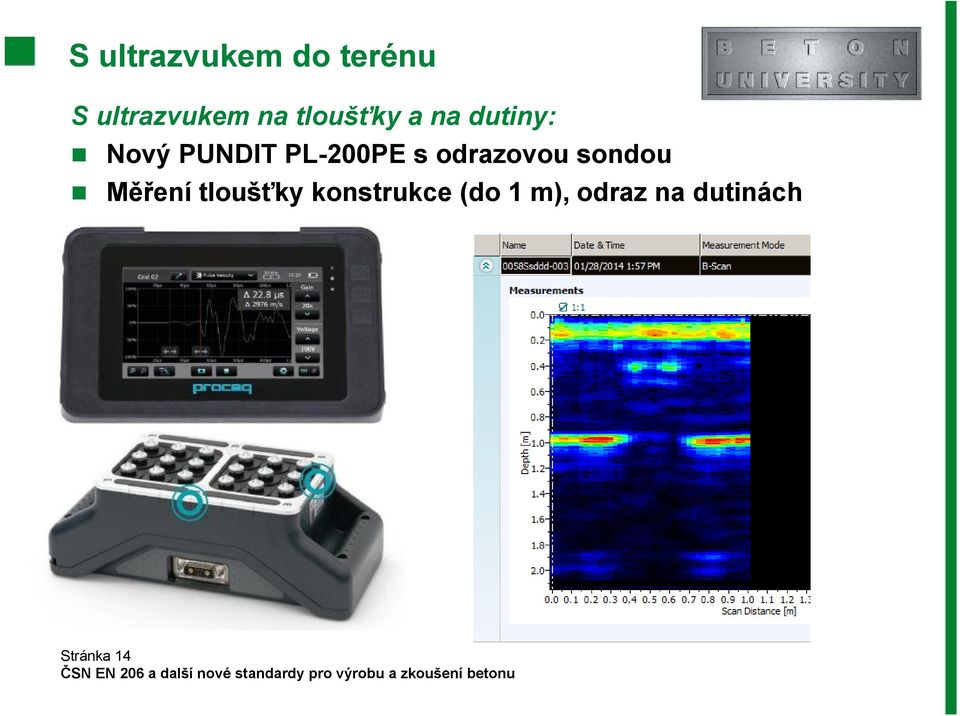 PL-200PE s odrazovou sondou Měření