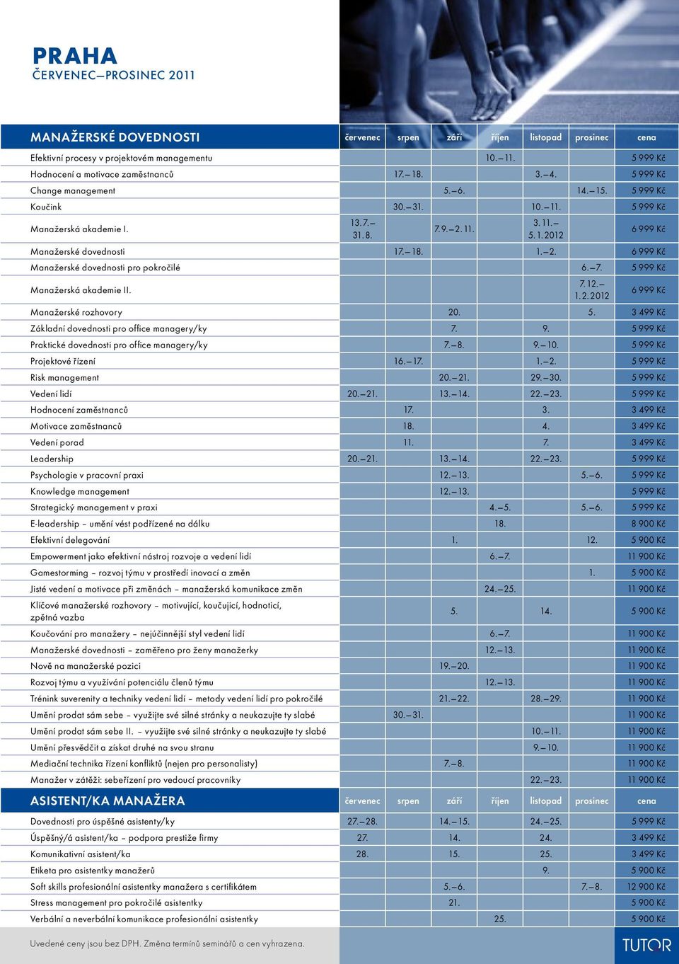 7. 5 999 Kč Manažerská akademie II. 7. 12. 1. 2. 2012 6 999 Kč Manažerské rozhovory 20. 5. 3 499 Kč Základní dovednosti pro office managery/ky 7. 9. 5 999 Kč Praktické dovednosti pro office managery/ky 7.