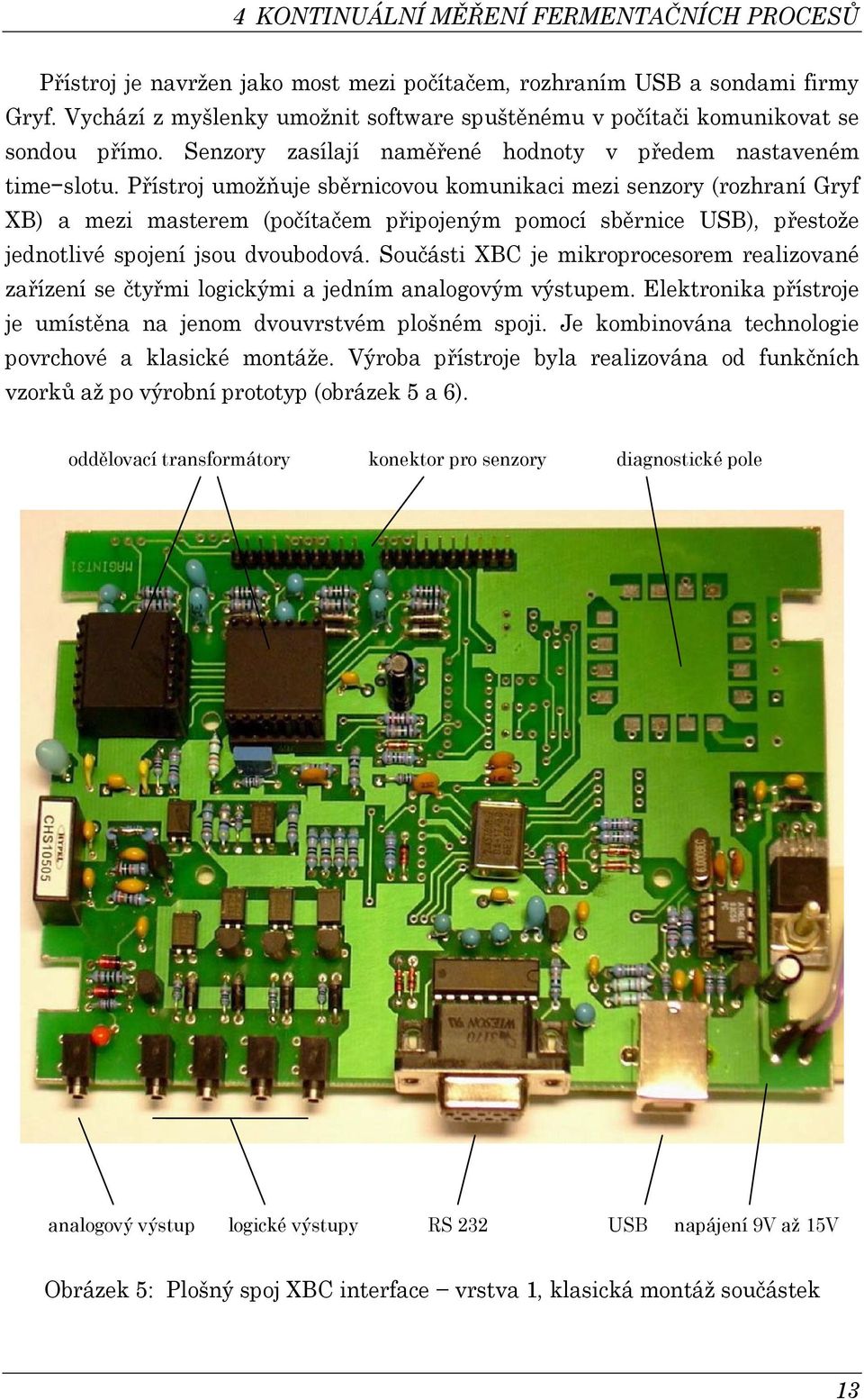 Přítroj umožňuje běrniovou omuniai mezi enzory (rozhraní Gryf XB) a mezi materem (počítačem připojeným pomoí běrnie USB), přetože jednotlivé pojení jou dvoubodová.