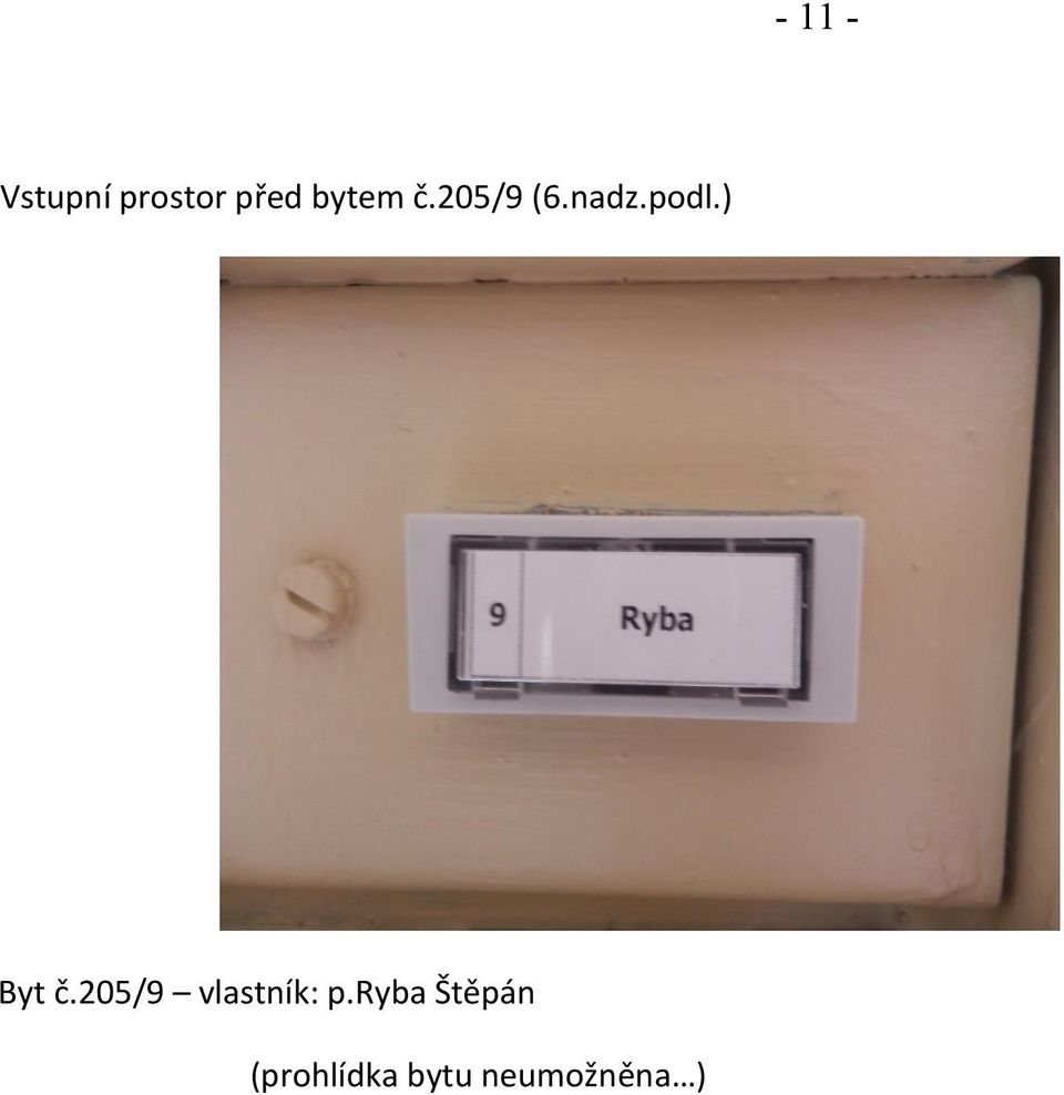 ) Byt č.205/9 vlastník: p.