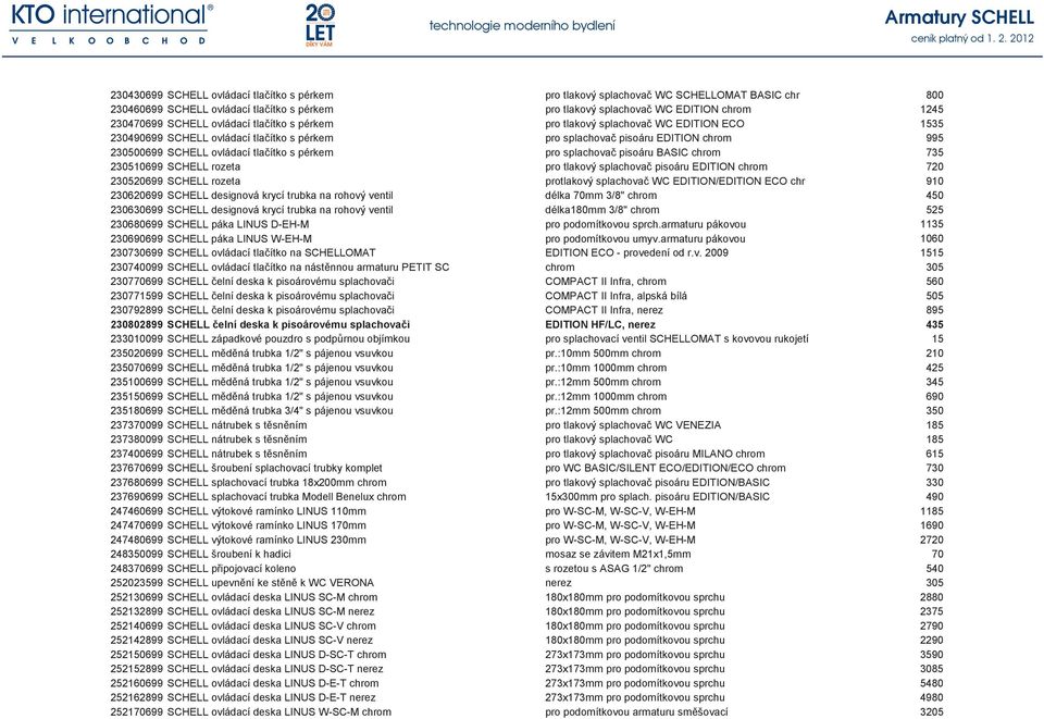 pérkem pro splachovač pisoáru BASIC chrom 735 230510699 SCHELL rozeta pro tlakový splachovač pisoáru EDITION chrom 720 230520699 SCHELL rozeta protlakový splachovač WC EDITION/EDITION ECO chr 910