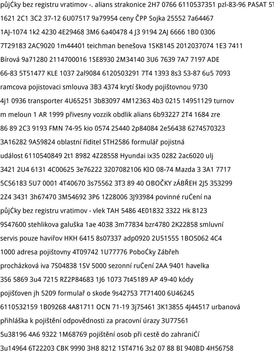 2AC9020 1m44401 teichman benešova 1SK8145 2012037074 1E3 7411 Bírová 9a71280 2114700016 1SE8930 2M34140 3U6 7639 7A7 7197 ADE 66-83 5T51477 KLE 1037 2al9084 6120503291 7T4 1393 8s3 53-87 6u5 7093