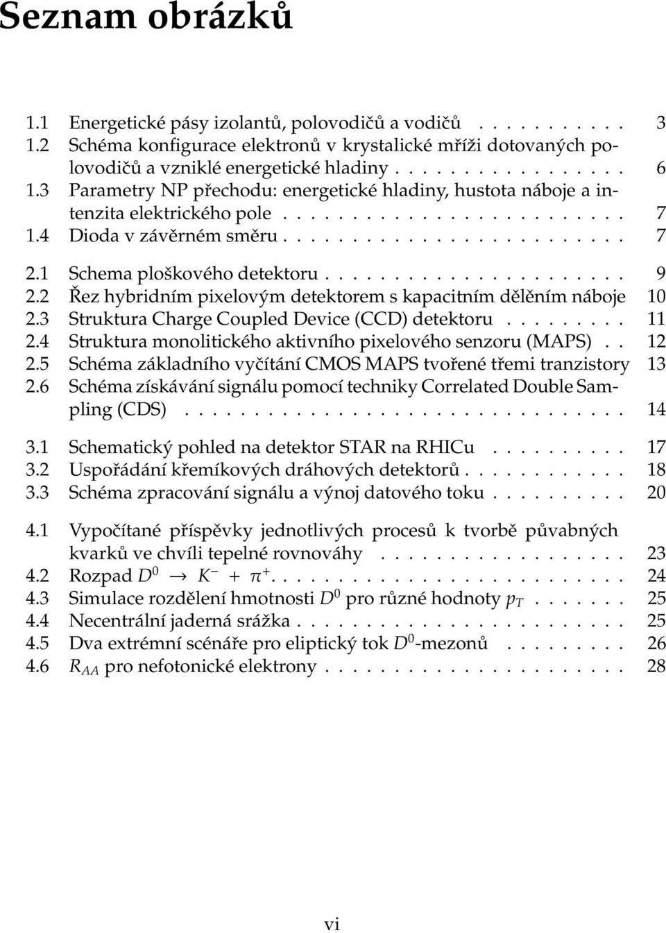 1 Schema ploškového detektoru...................... 9 2.2 Řez hybridním pixelovým detektorem s kapacitním dělěním náboje 10 2.3 Struktura Charge Coupled Device (CCD) detektoru......... 11 2.