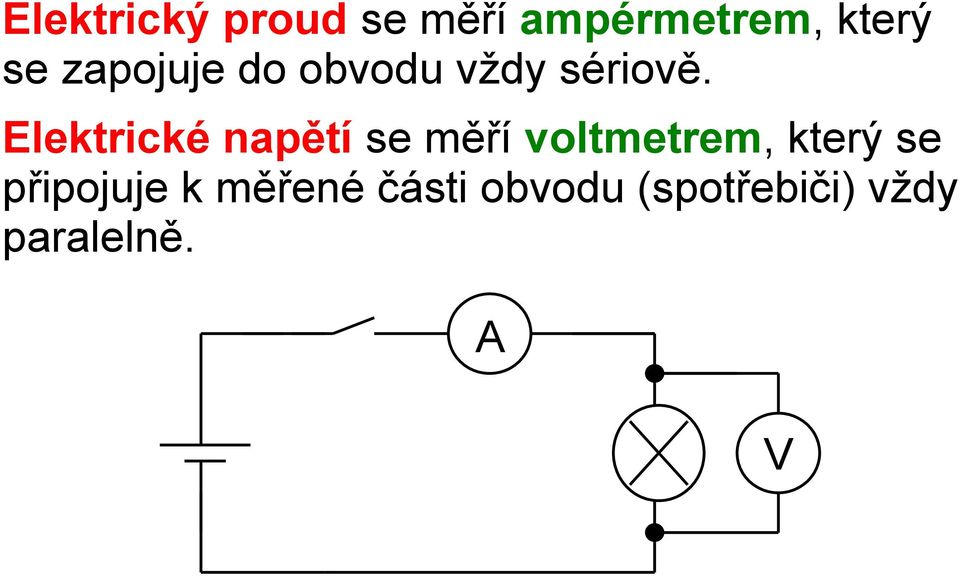 Elektrické napětí se měří voltmetrem, který se