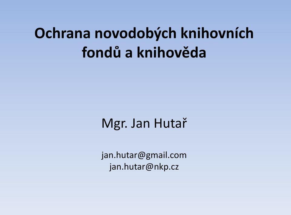 knihověda Mgr.