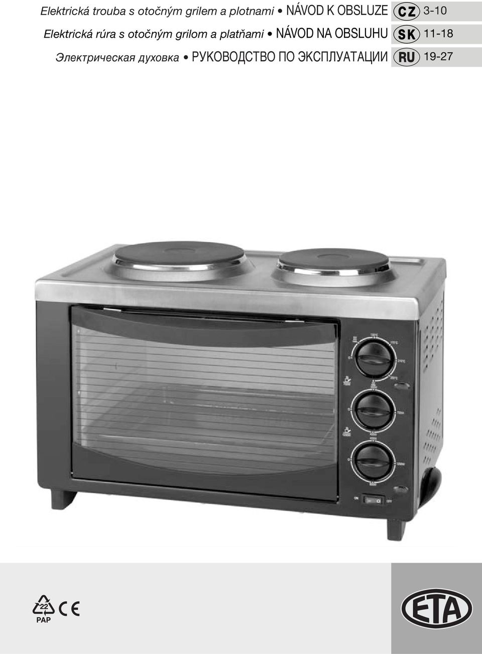 grilom a platňami NÁVOD NA OBSLUHU