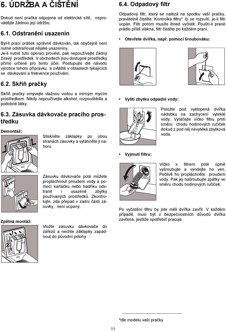 V obchodech jsou dostupné prostředky přímo určené pro tento účel. Postupujte dle návodu výrobce tohoto přípravku a zvláště v oblastech týkajících se dávkování a frekvence používání. 6.4.