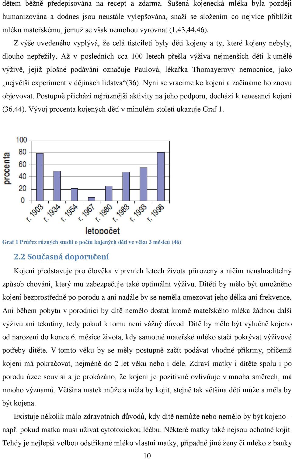 Z výše uvedeného vyplývá, že celá tisíciletí byly děti kojeny a ty, které kojeny nebyly, dlouho nepřežily.