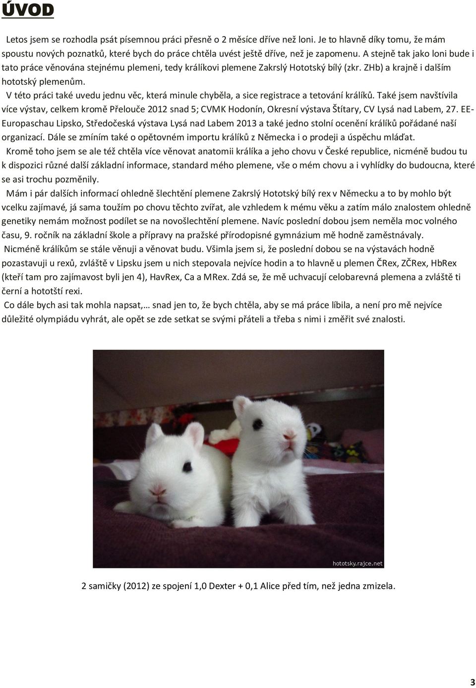 V této práci také uvedu jednu věc, která minule chyběla, a sice registrace a tetování králíků.