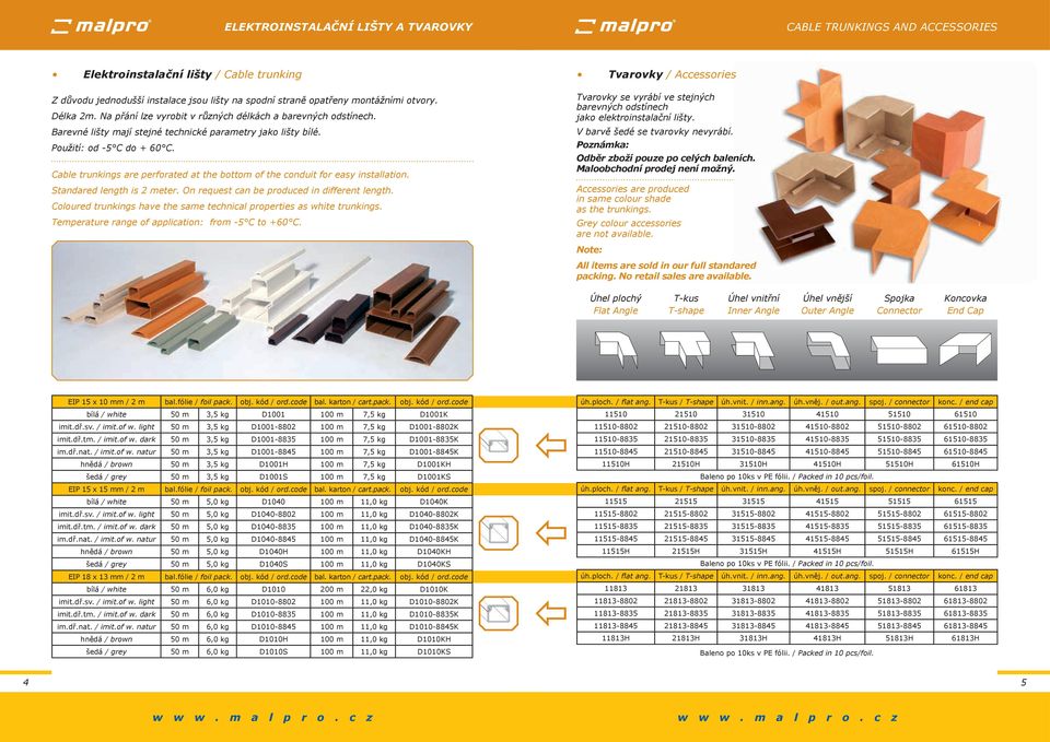 Cable trunkings are perforated at the bottom of the conduit for easy installation. Standared length is 2 meter. On request can be produced in different length.