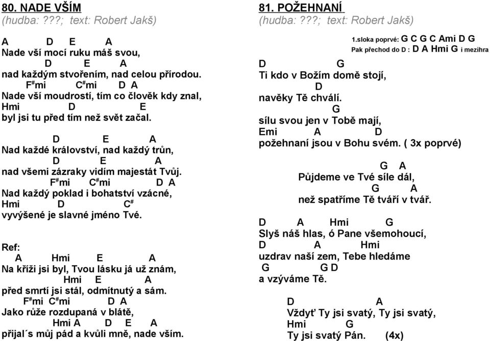 # mi # mi Nad každý poklad i bohatství vzácné, Hmi # vyvýšené je slavné jméno Tvé. Ref: Hmi Na kříži jsi byl, Tvou lásku já už znám, Hmi před smrtí jsi stál, odmítnutý a sám.