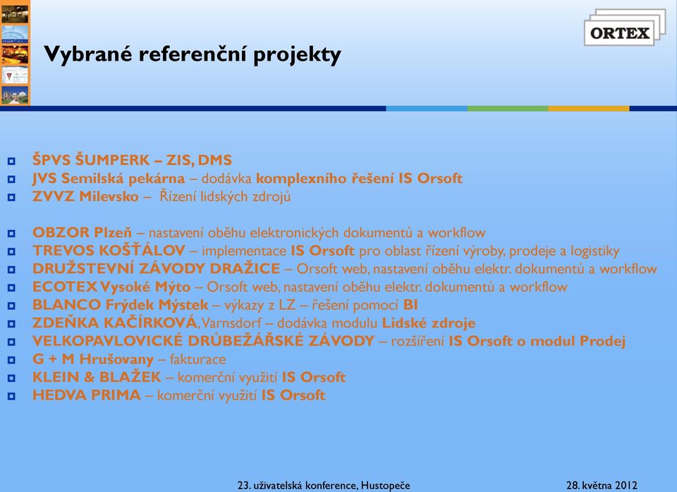dokumentů a workflow ECOTEX Vysoké Mýto Orsoft web, nastavení oběhu elektr.