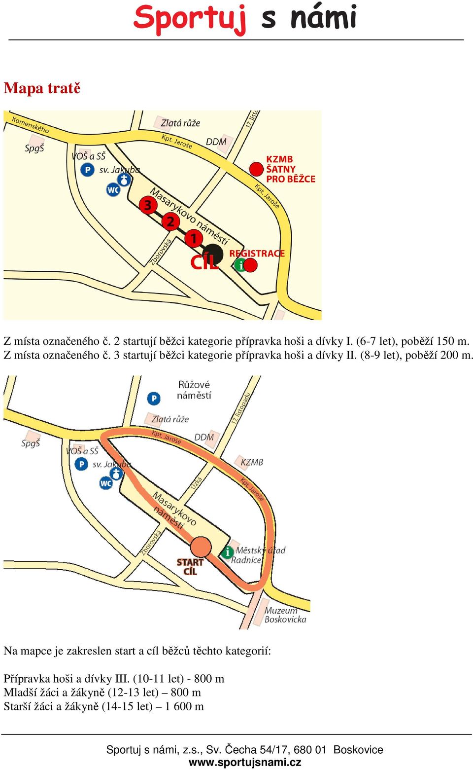 (8-9 let), poběží 200 m.