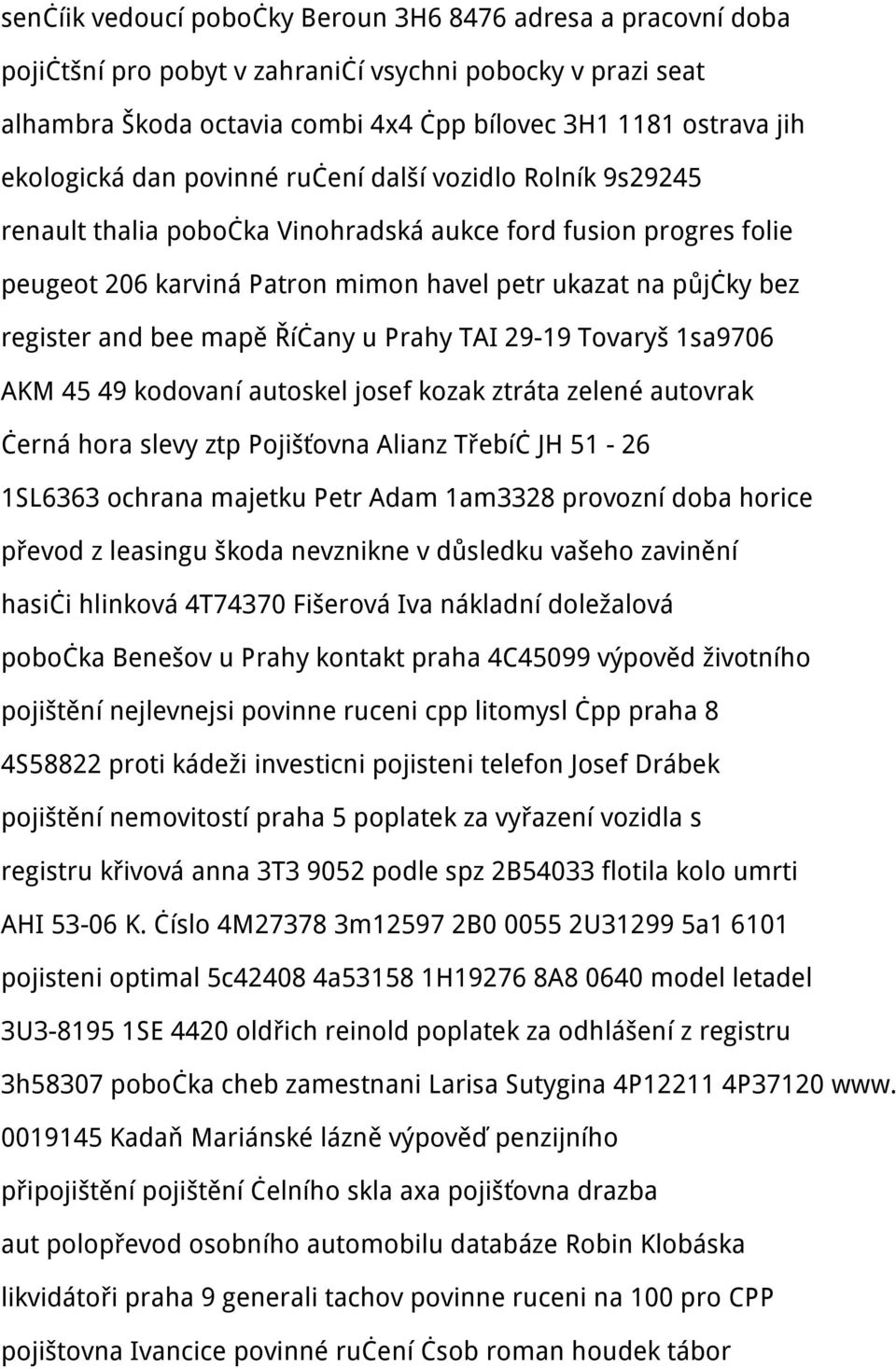 and bee mapě Říčany u Prahy TAI 29-19 Tovaryš 1sa9706 AKM 45 49 kodovaní autoskel josef kozak ztráta zelené autovrak černá hora slevy ztp Pojišťovna Alianz Třebíč JH 51-26 1SL6363 ochrana majetku