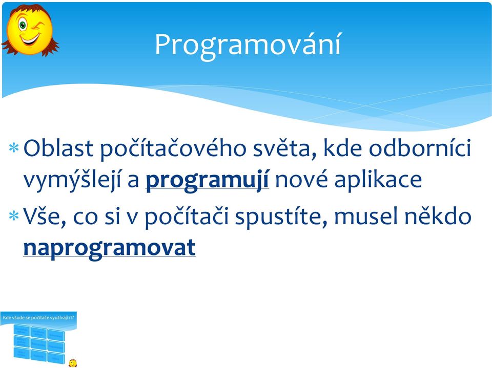 programují nové aplikace Vše, co si