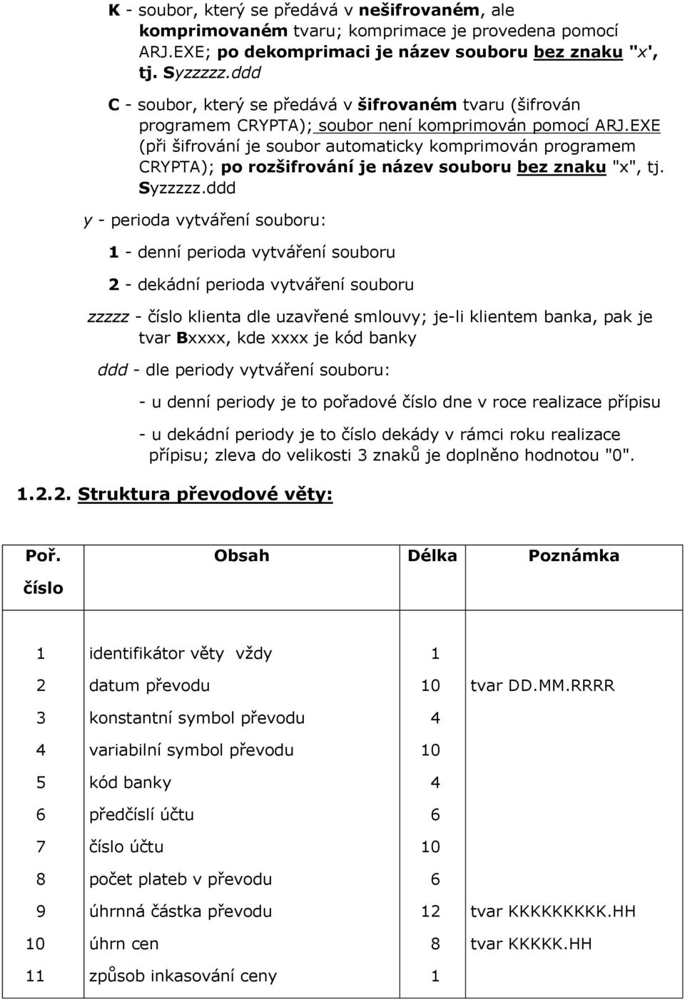 EXE (při šifrování je soubor automaticky komprimován programem CRYPTA); po rozšifrování je název souboru bez znaku "x", tj. Syzzzzz.