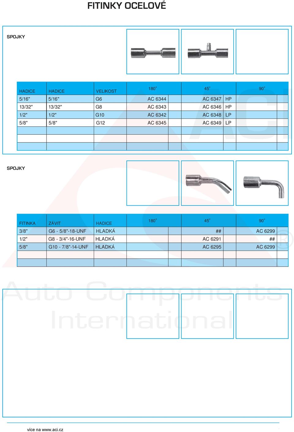 LP 5/8" 5/8" G12 AC 6345 AC 6349 LP SPOJKY 3 /8" G6-5/8"-18-UNF HLADK AC