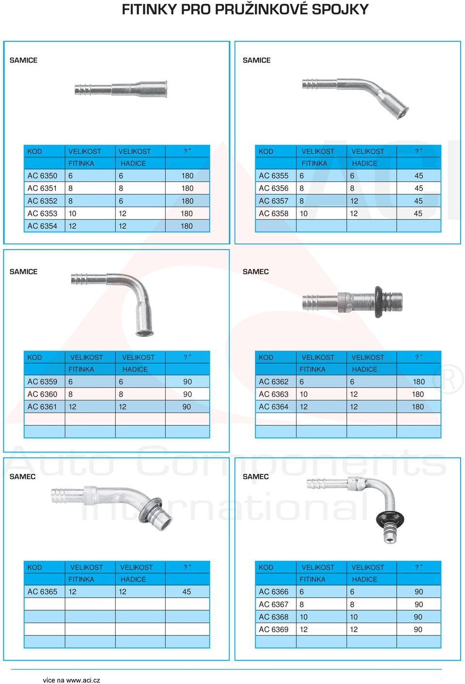 FITINKA HADICE AC 6355 6 6 45 AC 6356 8 8 45 AC 6357 8 12 45 AC 6358 10 12 45 SAMICE SAMEC VELIKOST VELIKOST?
