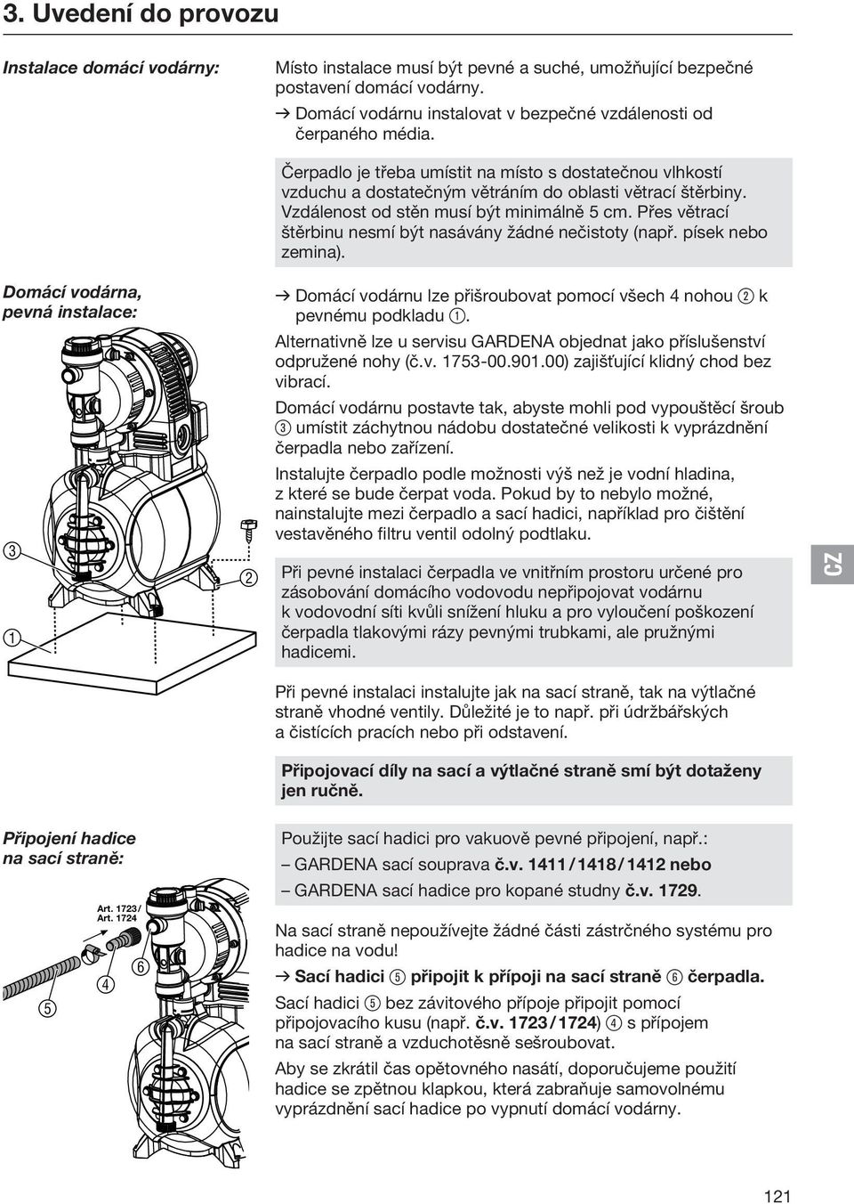 Vzdálenost od stěn musí být minimálně 5 cm. Přes větrací štěrbinu nesmí být nasávány žádné nečistoty (např. písek nebo zemina).