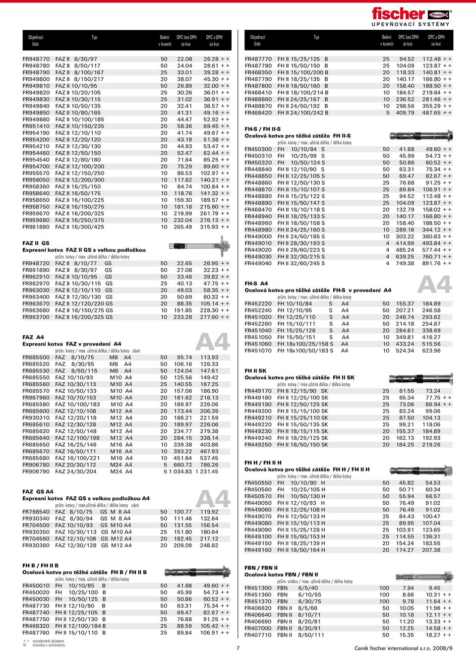 57 + + FR949850 FAZ II 10/80/165 20 41.31 49.16 + + FR949860 FAZ II 10/100/185 20 44.47 52.92 + + FR951410 FAZ II 10/150/235 20 58.36 69.45 + + FR954190 FAZ II 12/10/110 20 41.74 49.