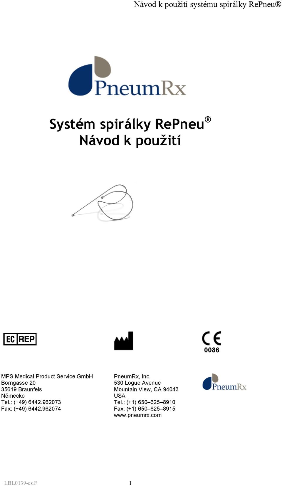 Systém spirálky RePneu Návod k použití - PDF Stažení zdarma