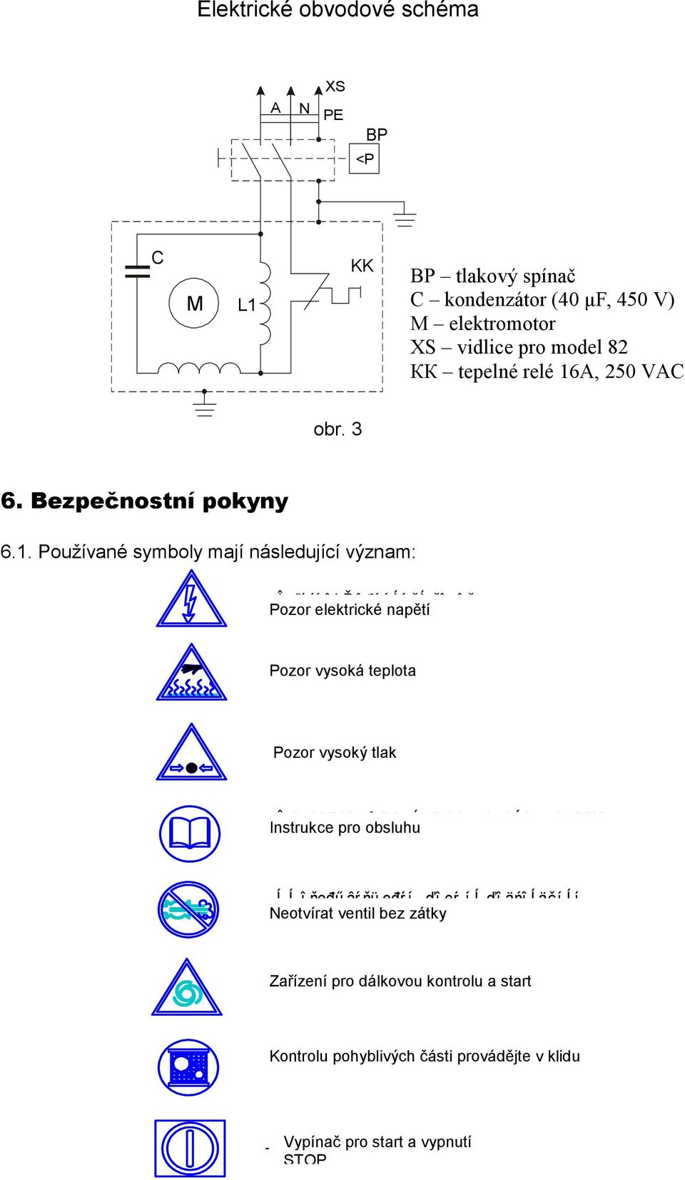 Ď î đ ŕ ć ĺ í č ĺ ň î ę î ě Pozor elektrické napětí - Pozor Î ď ŕ ń vysoká í î! Ă î đ teplota ŕ ň ĺ ě ď ĺ đ ŕ ň ó đ ŕ - Pozor Î ď ŕ ń í vysoký î!