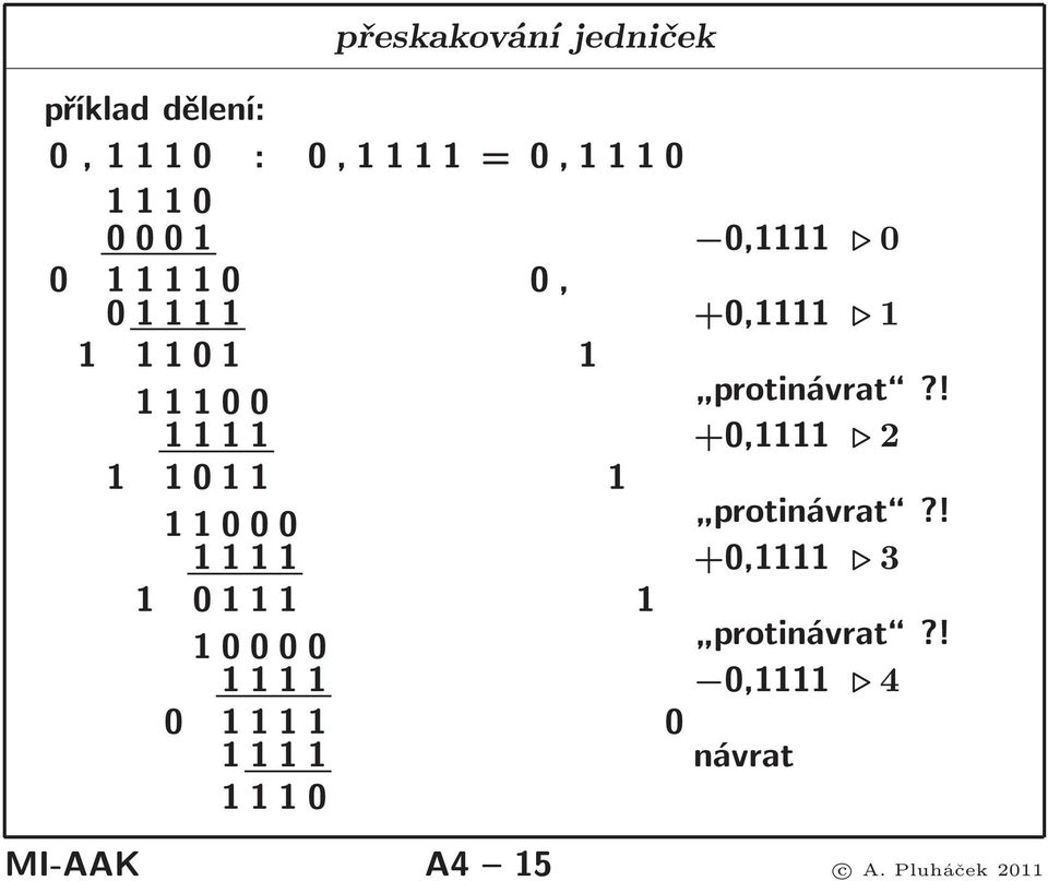 ! 1111 +0,1111 2 1 1011 1 11000 protinávrat?