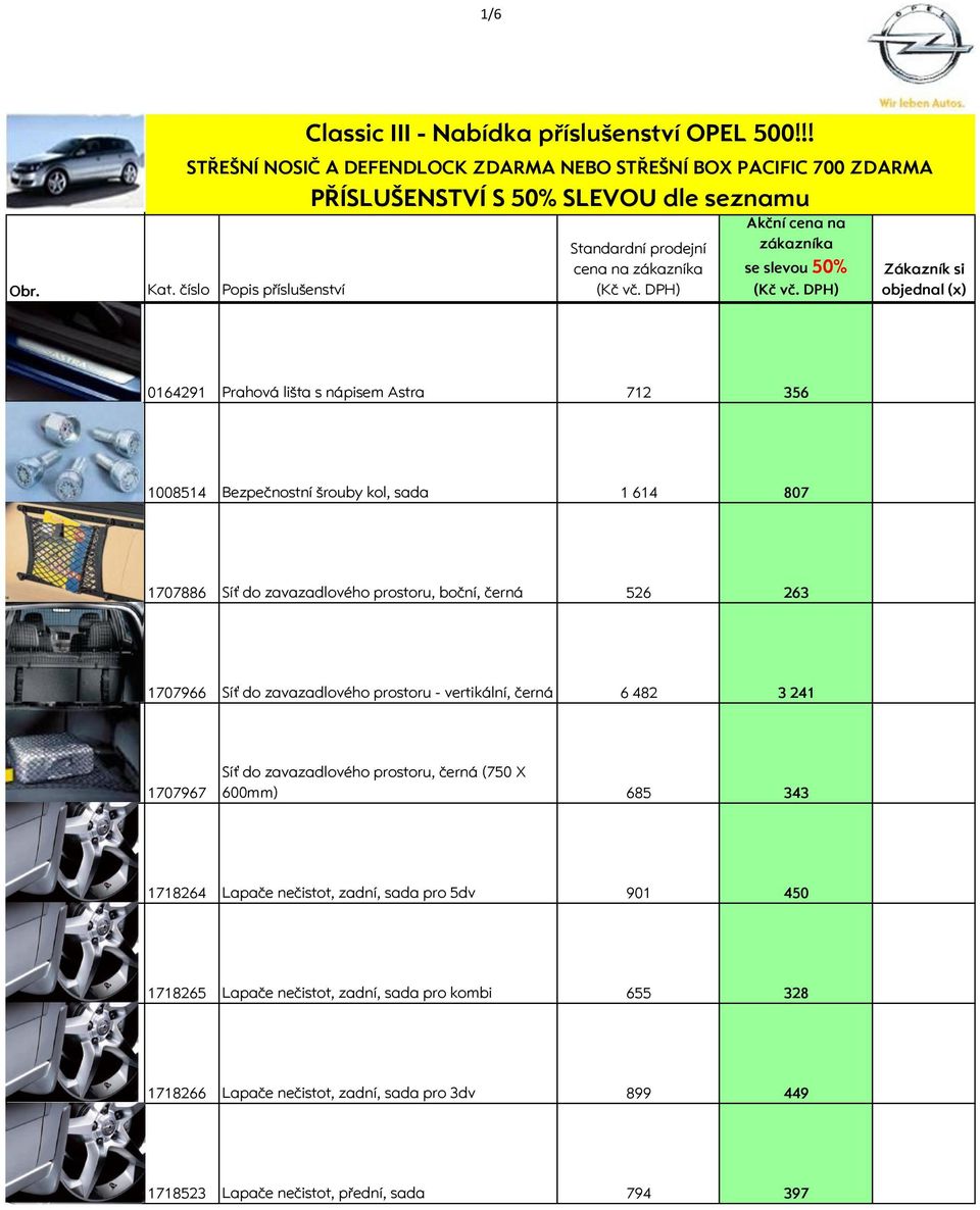 do zavazadlového prostoru, černá (750 X 600mm) 685 343 1718264 Lapače nečistot, zadní, sada pro 5dv 901 450 1718265 Lapače