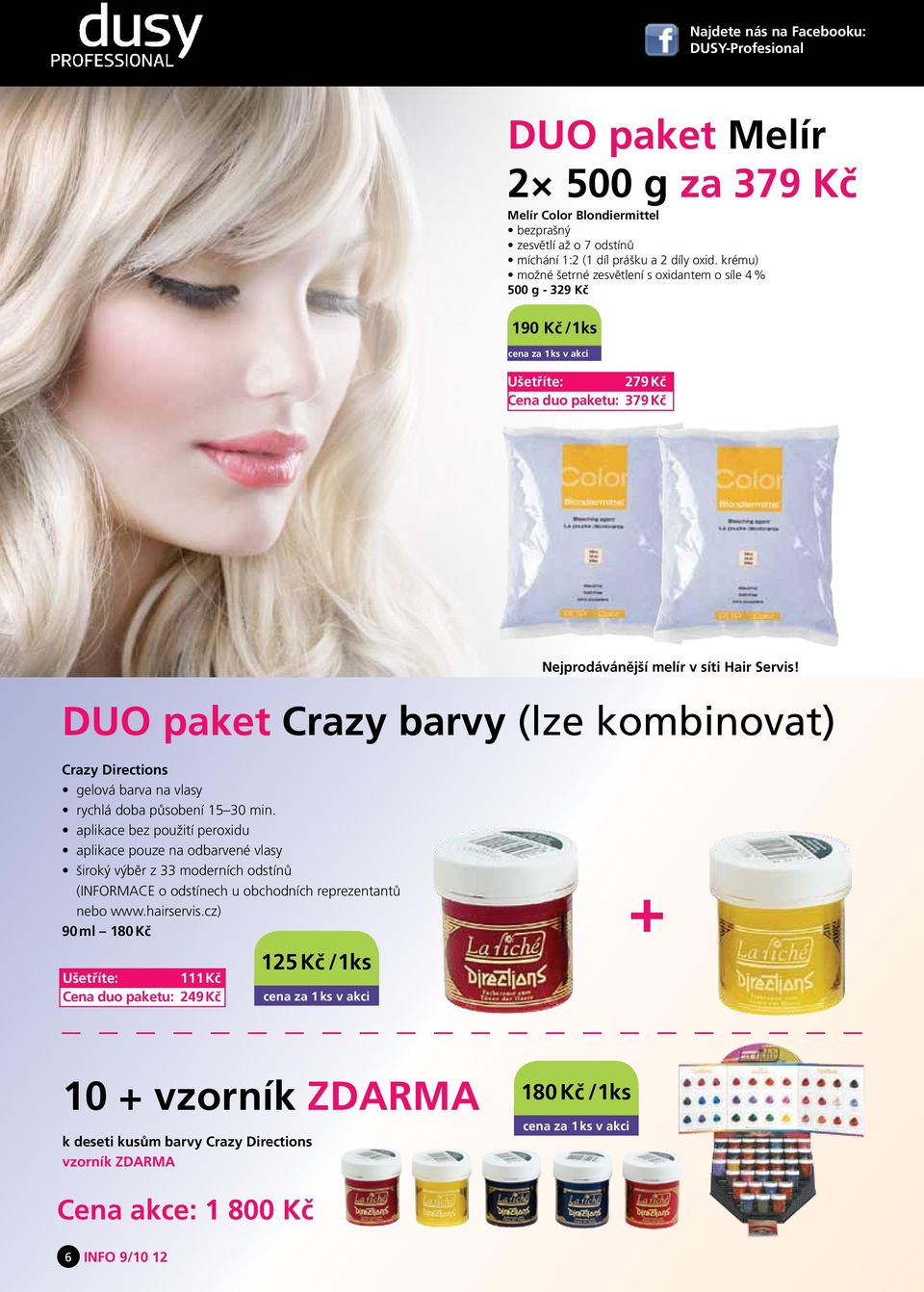 DUO paket Crazy barvy (lze kombinovat) Crazy Directions gelová barva na vlasy rychlá doba působení 15 30 min.