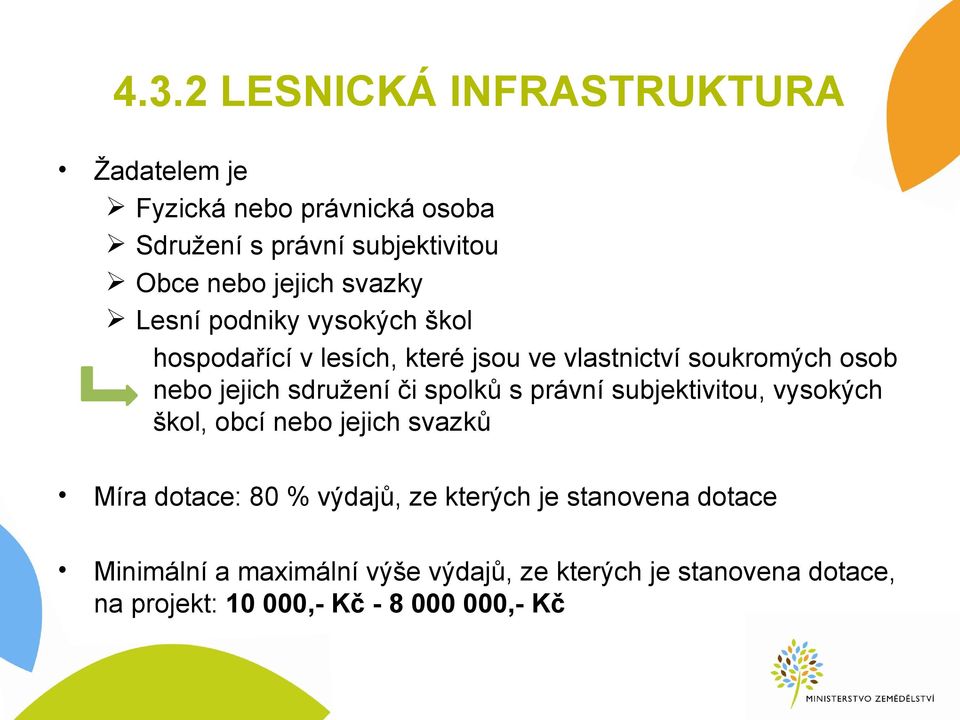 sdružení či spolků s právní subjektivitou, vysokých škol, obcí nebo jejich svazků Míra dotace: 80 % výdajů, ze kterých