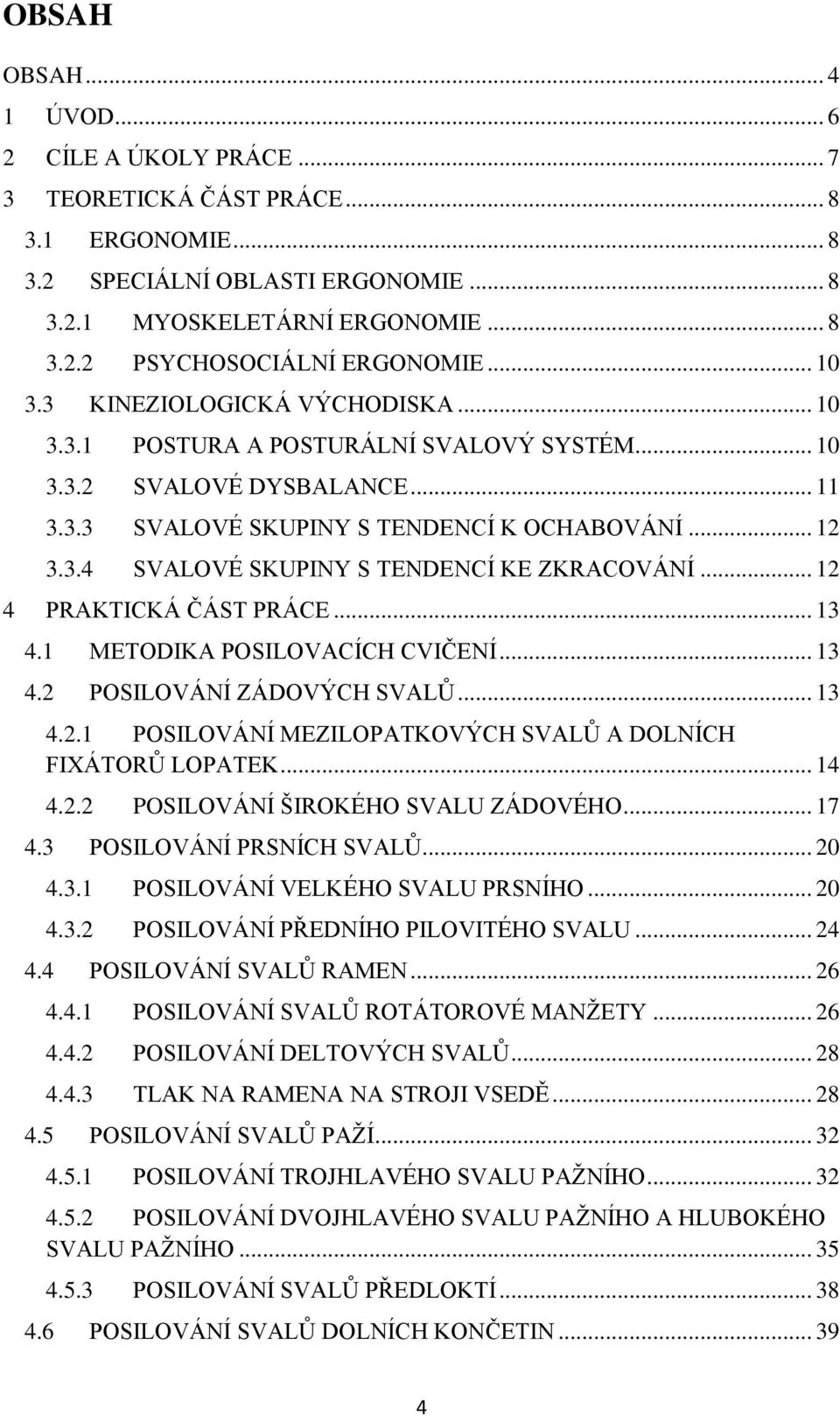 .. 12 4 PRAKTICKÁ ČÁST PRÁCE... 13 4.1 METODIKA POSILOVACÍCH CVIČENÍ... 13 4.2 POSILOVÁNÍ ZÁDOVÝCH SVALŮ... 13 4.2.1 POSILOVÁNÍ MEZILOPATKOVÝCH SVALŮ A DOLNÍCH FIXÁTORŮ LOPATEK... 14 4.2.2 POSILOVÁNÍ ŠIROKÉHO SVALU ZÁDOVÉHO.