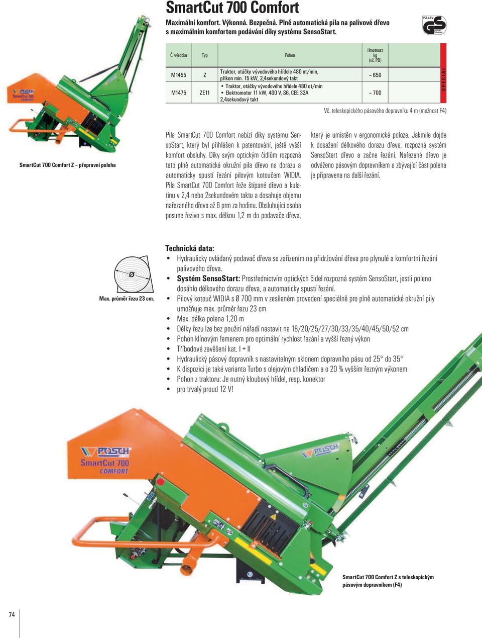 5 kw,,4sekundový takt Traktor, otáčky vývodového hřídele 480 ot/min Elektromotor kw, 400 V, S6, CEE A,4sekundový takt ~ 650 ~ 700 Vč.