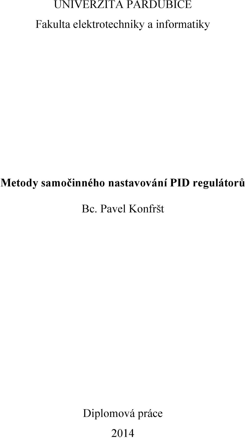 Metody samočinného nastavování PID