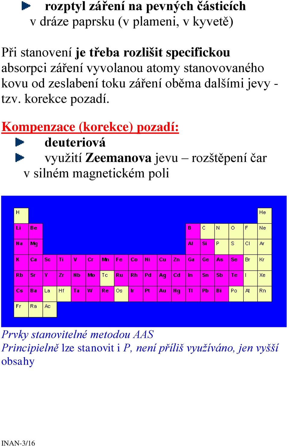 korekce pozadí.