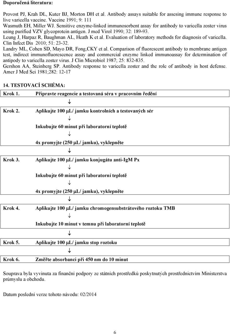 Evaluation of laboratory methods for diagnosis of varicella. Clin Infect Dis 2010; 51: 23-32. Landry ML, Cohen SD, Mayo DR, Fong,CKY et al.