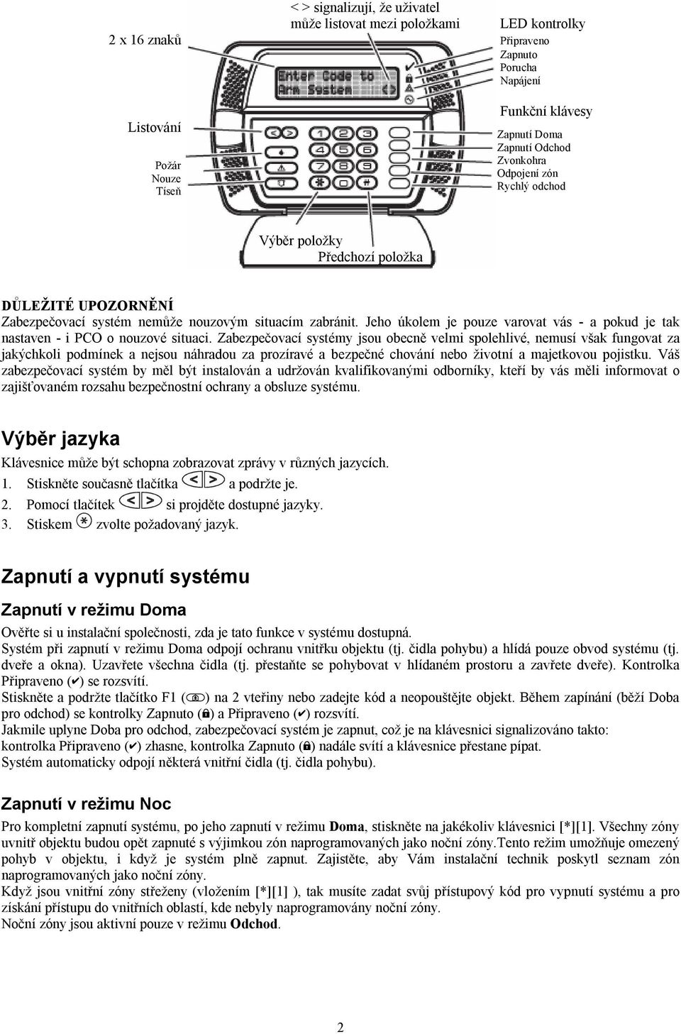 Jeho úkolem je pouze varovat vás - a pokud je tak nastaven - i PCO o nouzové situaci.