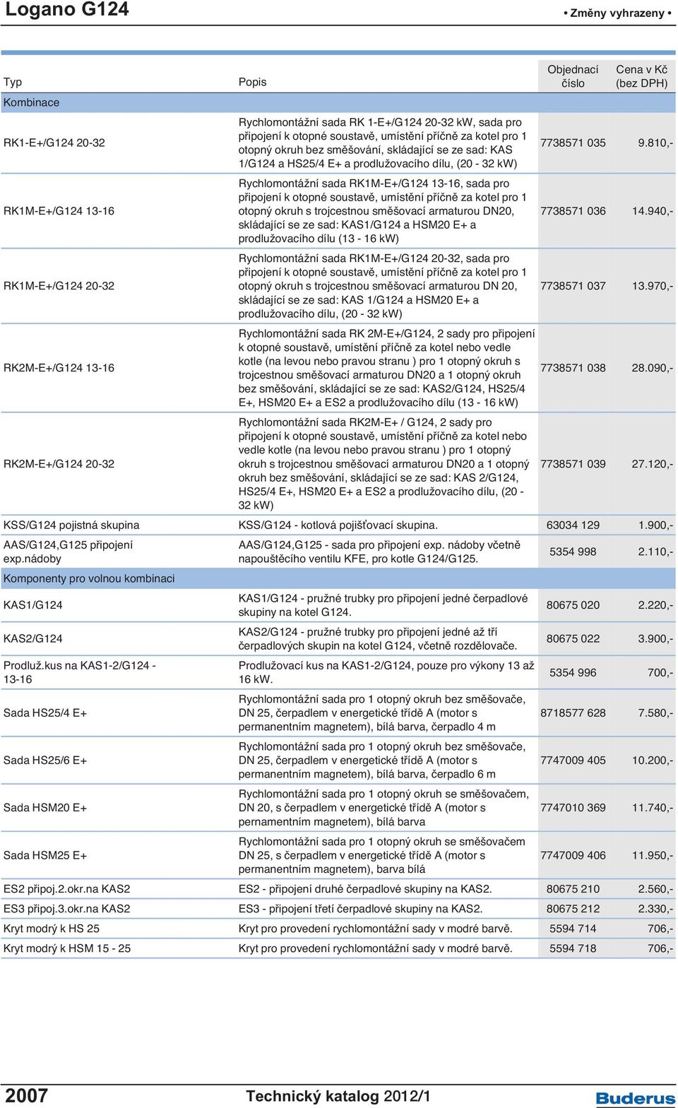 810,- 1/G124 a HS25/4 E+ a prodlužovacího dílu, (20-32 kw) RK1M-E+/G124 13-16 Rychlomontážní sada RK1M-E+/G124 13-16, sada pro připojení k otopné soustavě, umístění příčně za kotel pro 1 otopný okruh